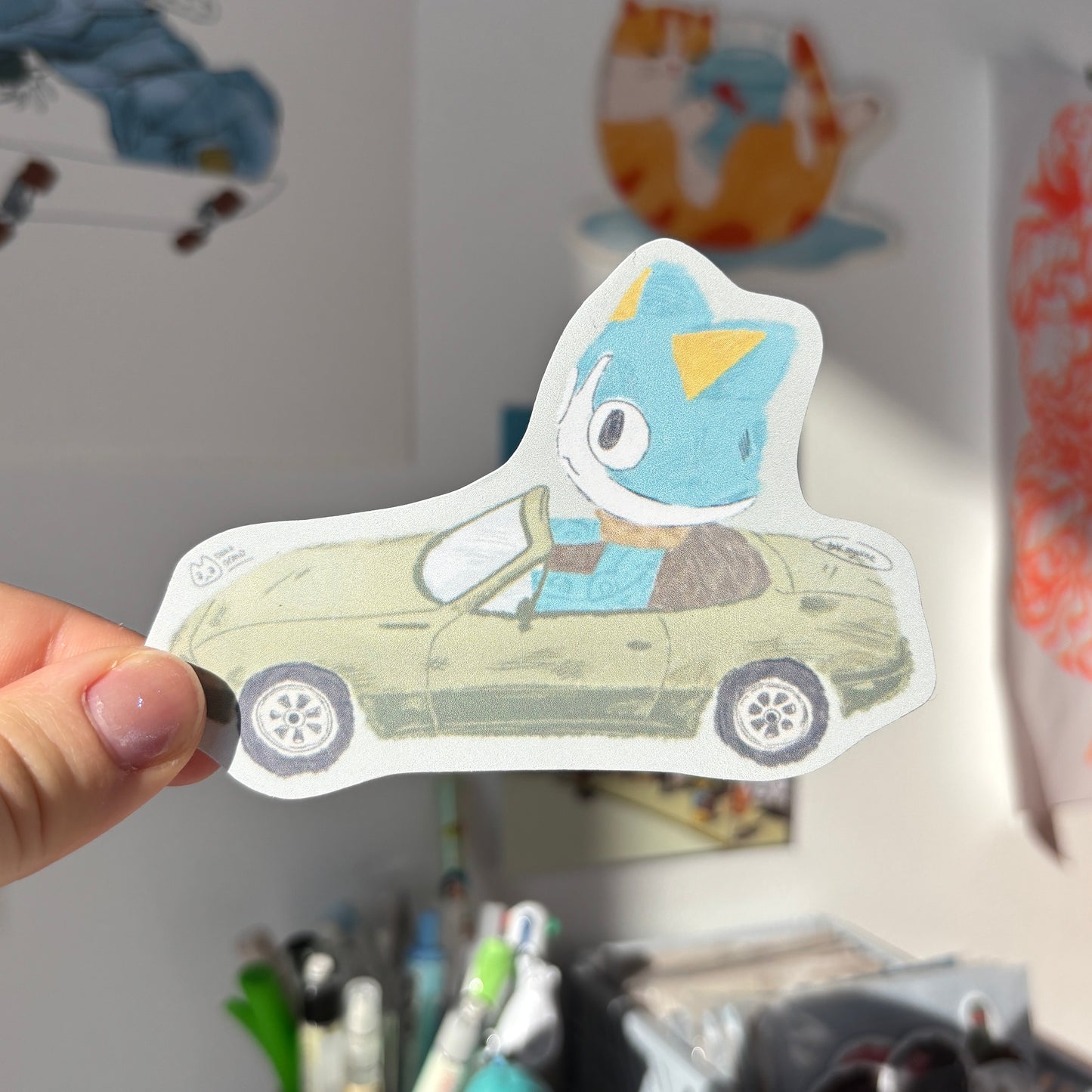 Green Car Sticker