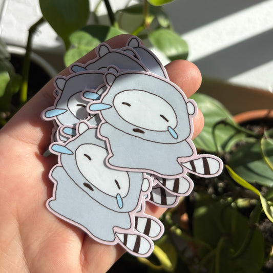 Crying Mapache Sticker