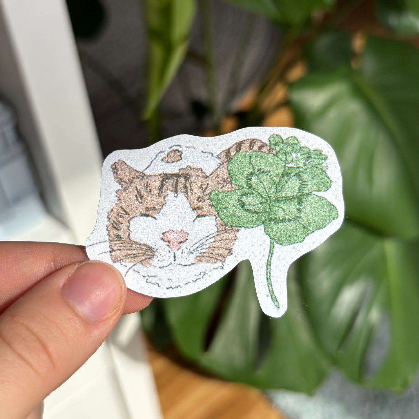Clover Cat Sticker