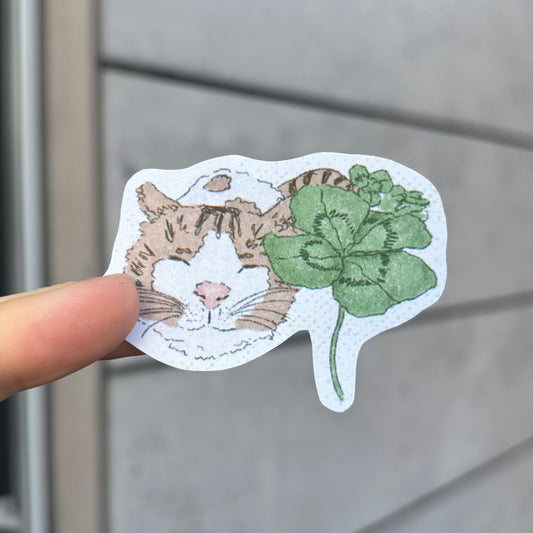 Clover Cat Sticker