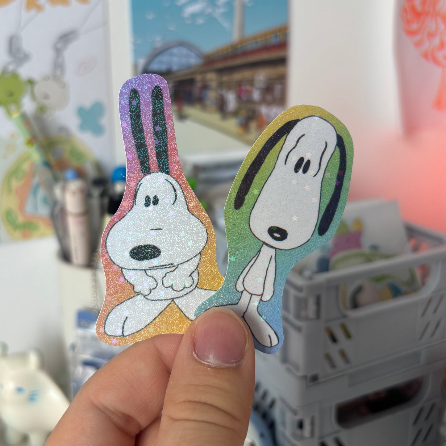 Rainbow Glitter Stickers (x2)