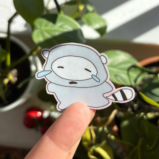 Crying Mapache Sticker